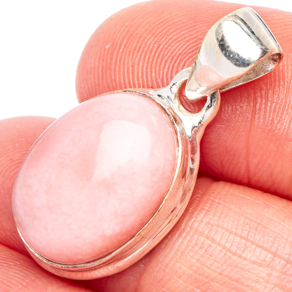 Pink Opal Pendant 1 1/8" (925 Sterling Silver) P44276