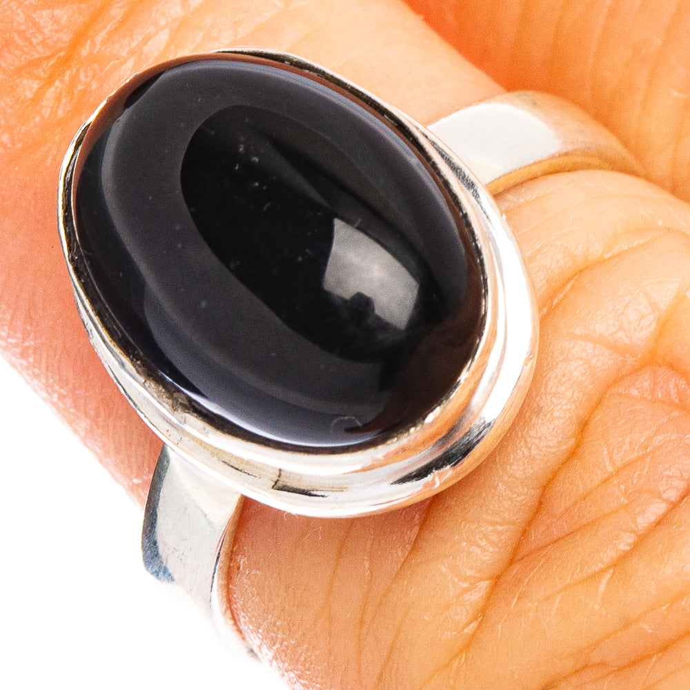 Gold Sheen Obsidian Ring Size 6 (.925 Sterling Silver)