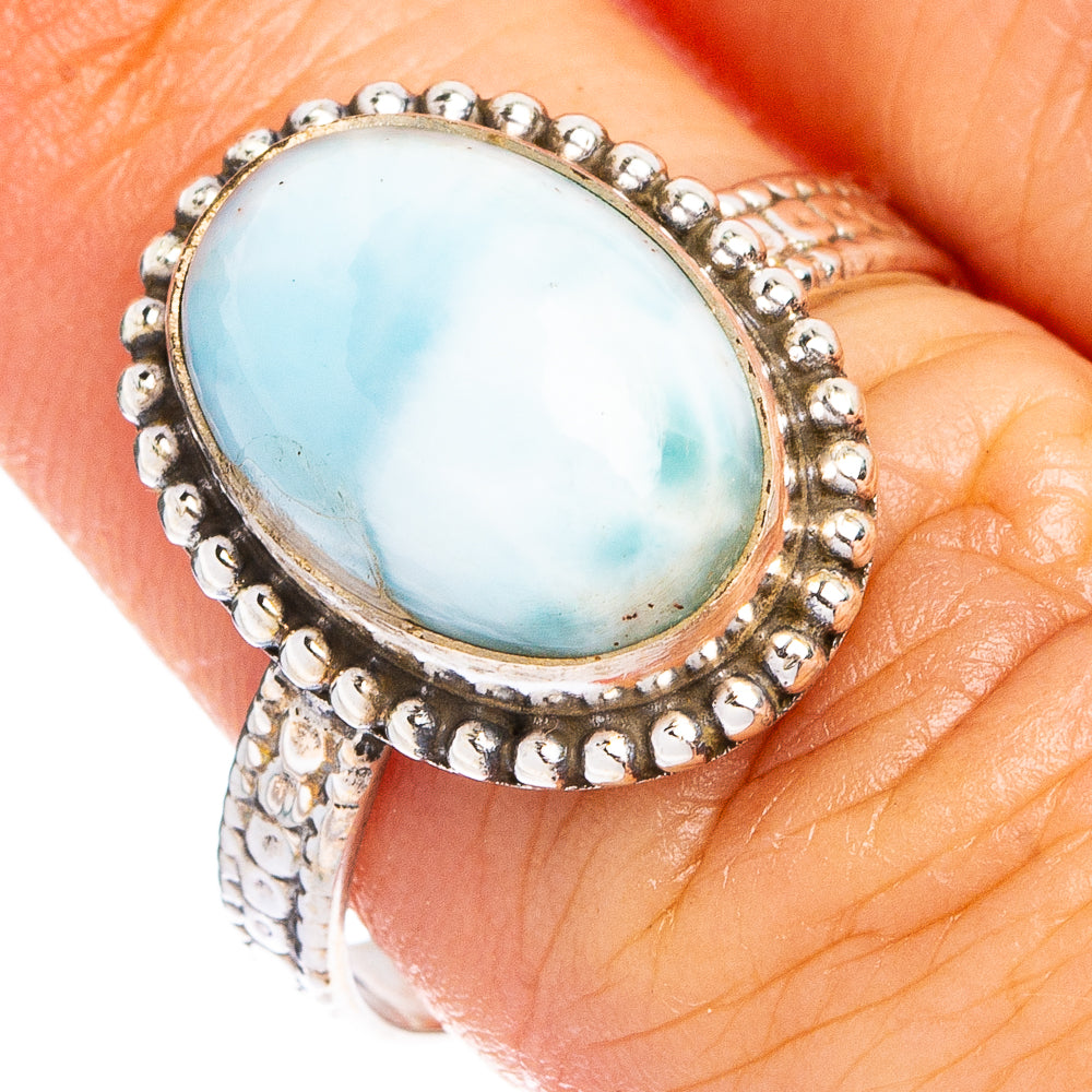 Rare Larimar Ring Size 7.75 (.925 Sterling Silver)