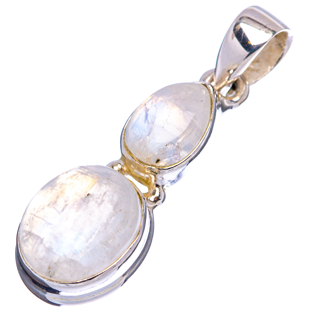 Rainbow Moonstone Pendant 1 3/8" (.925 Sterling Silver)