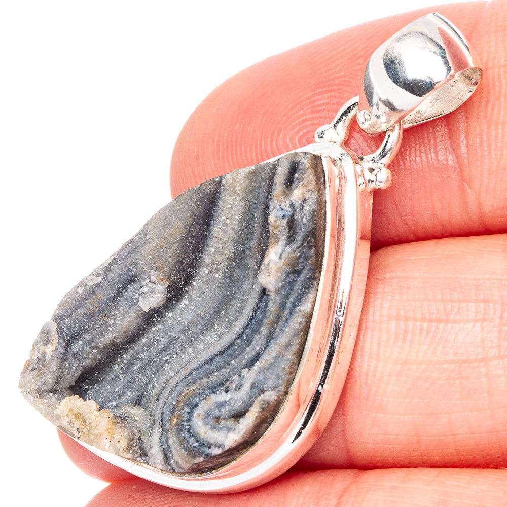 Desert Rose Druzy Pendant 1 1/2" (.925 Sterling Silver)