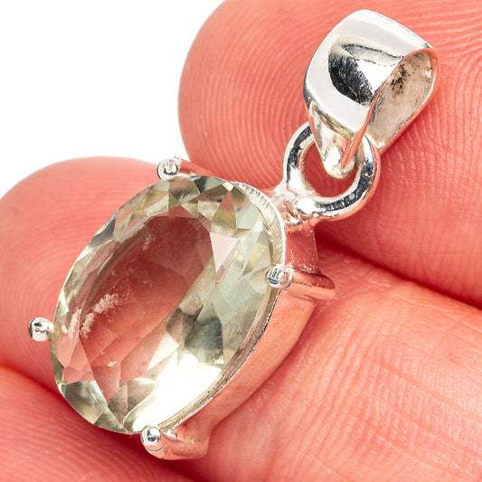 Green Amethyst Pendant 1" (.925 Sterling Silver)