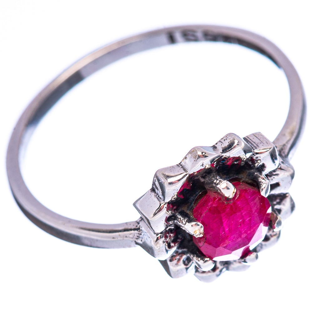 Dainty Red Sillimanite Ring Size 7 (.925 Sterling Silver)