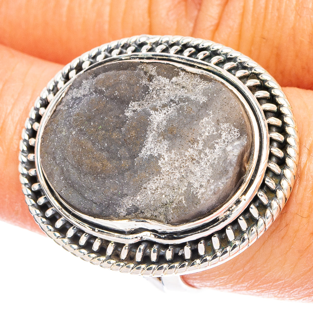 Desert Druzy 925 Sterling Silver Ring Size 8 (925 Sterling Silver) R6439