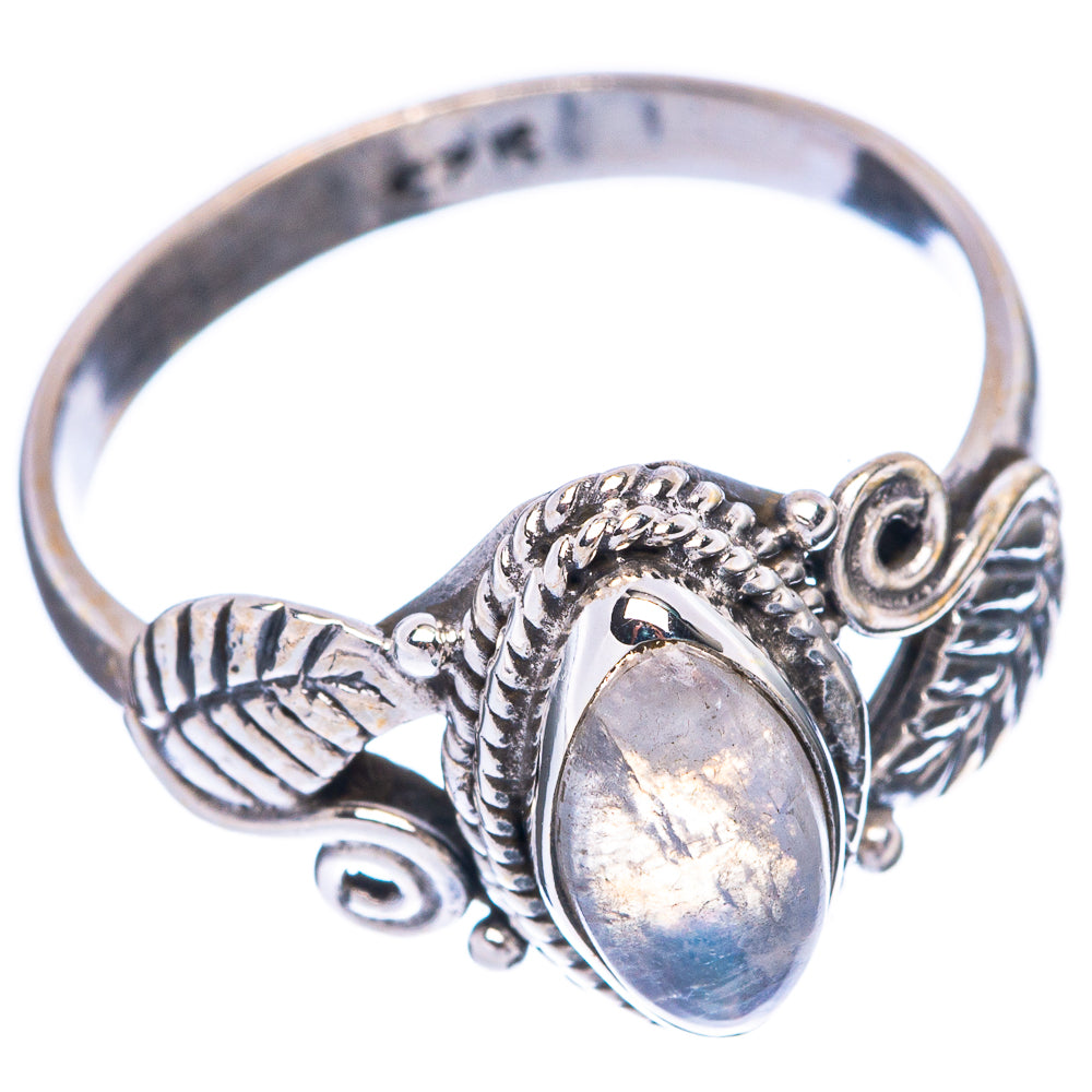 Rainbow Moonstone Leaf 925 Sterling Silver Ring Size 7.75 (925 Sterling Silver) R5355