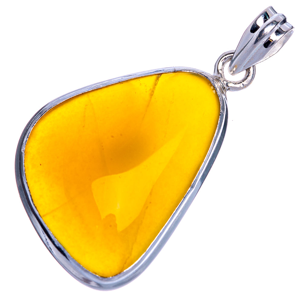 Rare Yellow Opal Pendant 1 5/8" (925 Sterling Silver) P40652