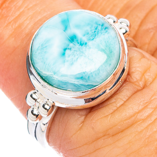 Rare Larimar Ring Size 6.5 (.925 Sterling Silver)