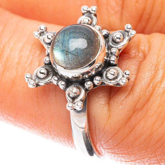 Labradorite Flower 925 Sterling Silver Ring Size 7 (925 Sterling Silver) R5485