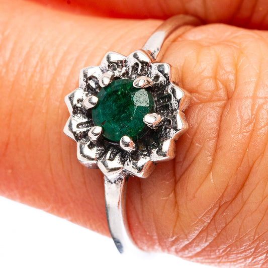 Dainty Green Sillimanite Ring Size 8 (.925 Sterling Silver)