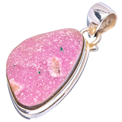 Cobalto Calcite Druzy Pendant 1 1/4" (.925 Sterling Silver)