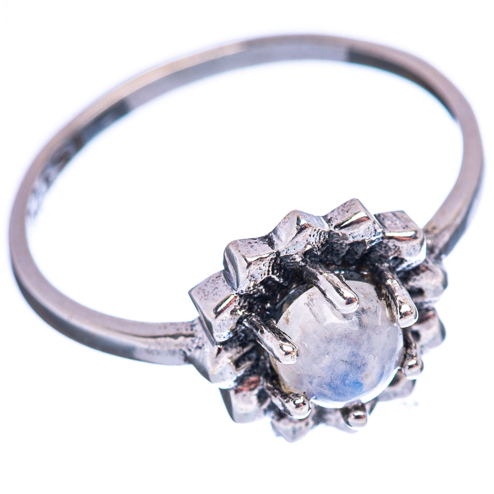 Dainty Rainbow Moonstone Ring Size 7 (.925 Sterling Silver)