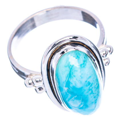 Rare Larimar Ring Size 6.5 (.925 Sterling Silver)