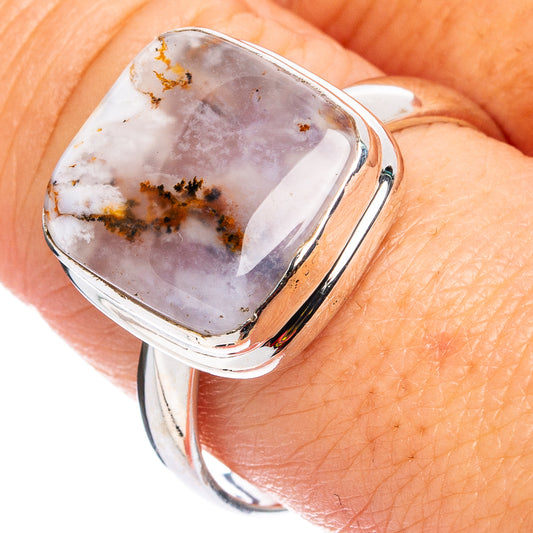 Scenic Dendritic Agate Ring Size 9.75 (.925 Sterling Silver)