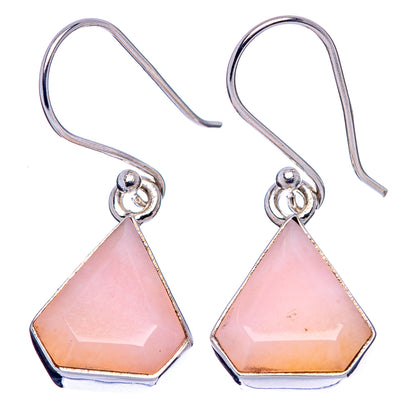 Pink Opal Earrings 1 1/4" (.925 Sterling Silver)