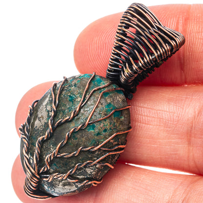 Turquoise Tree of Life Pendant 1 5/8" (Oxidized Copper)