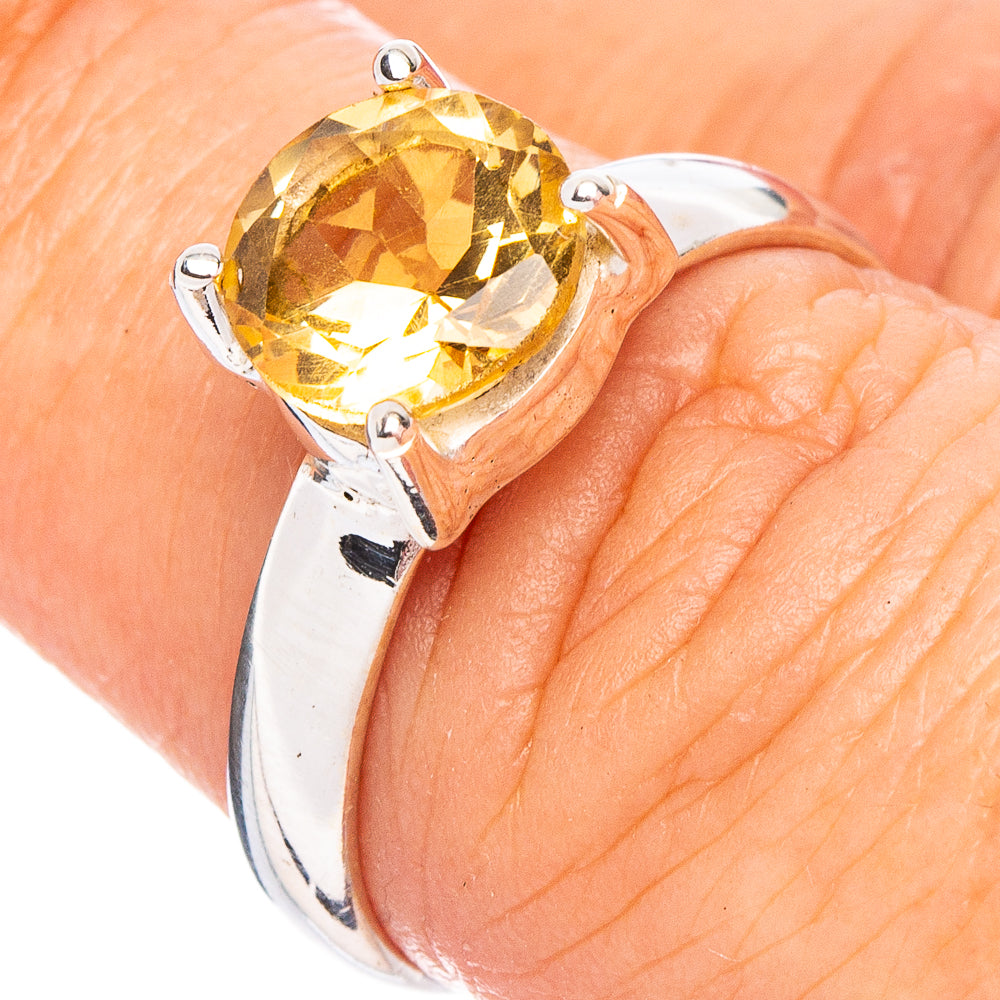 Faceted Citrine Ring Size 7 (.925 Sterling Silver)