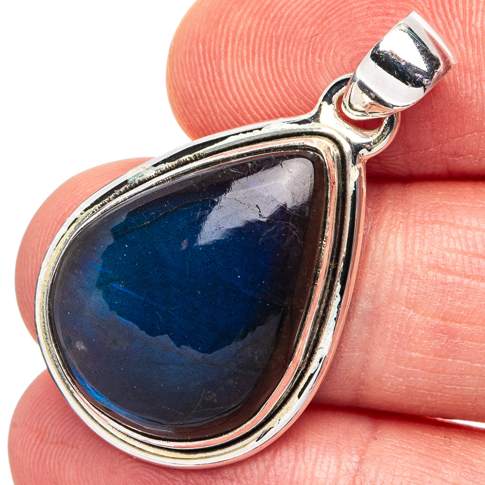 Labradorite Pendant 1 3/8" (.925 Sterling Silver)