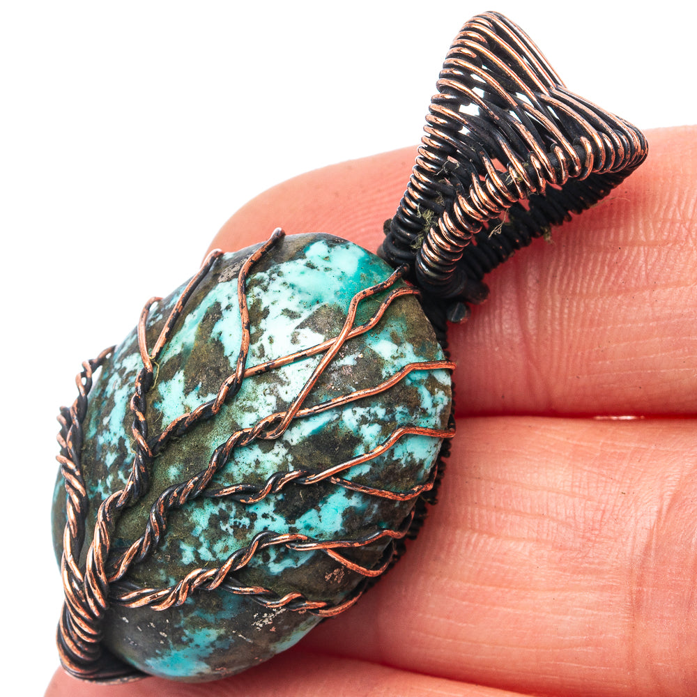 Turquoise Tree of Life 1 5/8" (Oxidized Copper)