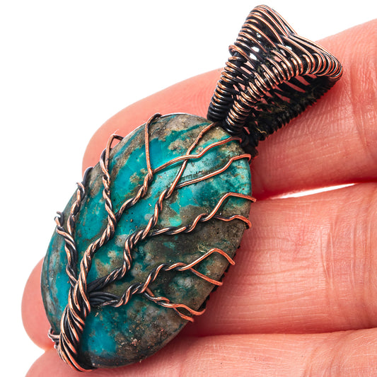 Turquoise Tree of Life 1 3/4" (Oxidized Copper)