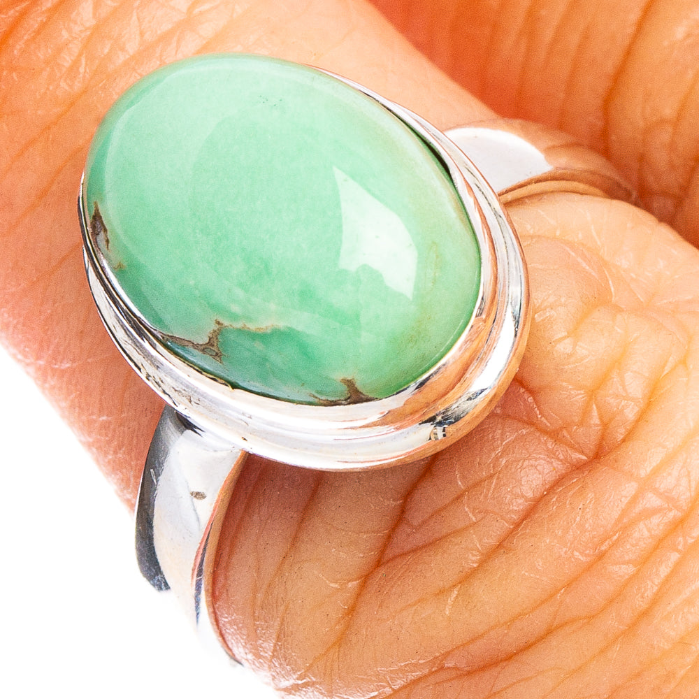 Chrysoprase Ring Size 7.75 (.925 Sterling Silver)