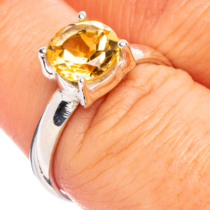 Faceted Citrine Ring Size 7.75 (.925 Sterling Silver)