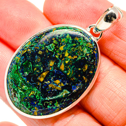 Azurite In Malachite Pendant 2" (925 Sterling Silver) PD36348