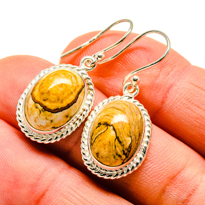 Picture Jasper Earrings handcrafted by Ana Silver Co - EARR409521