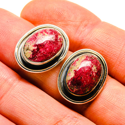 Thulite Earrings handcrafted by Ana Silver Co - EARR413726