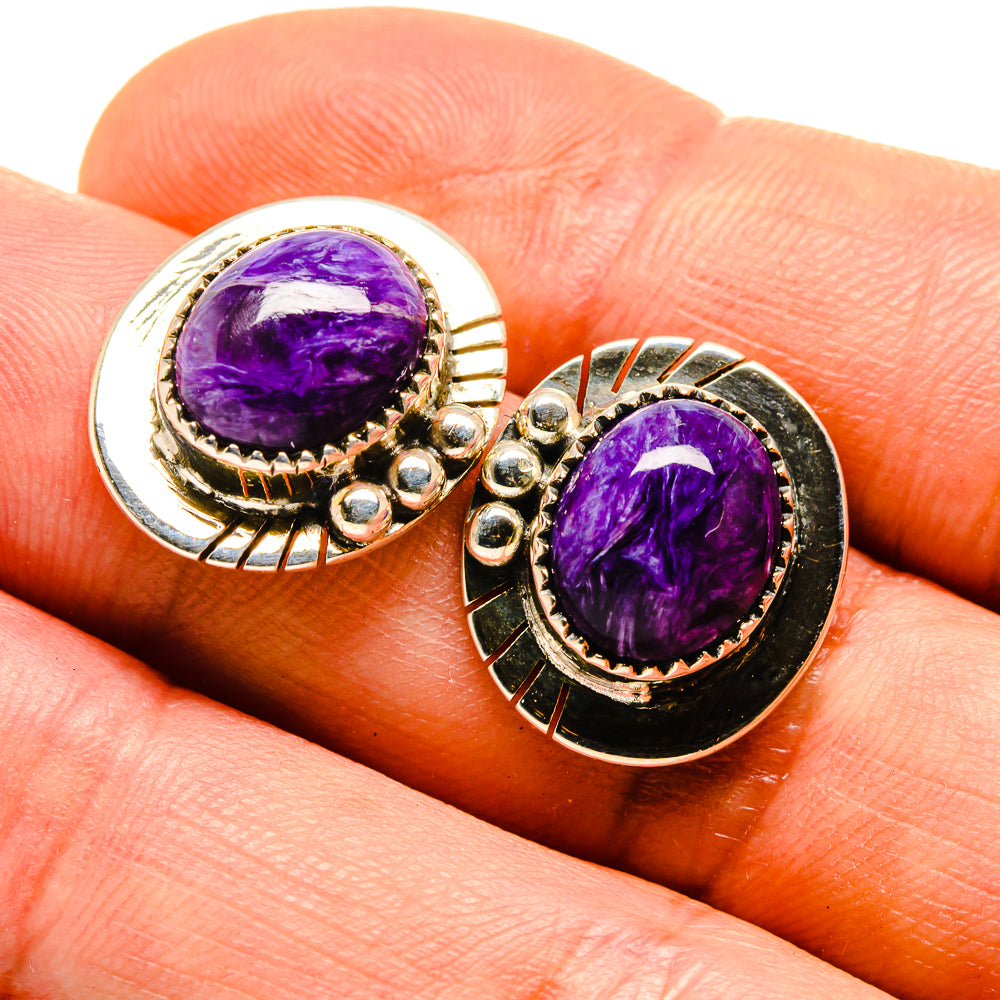 Charoite Earrings handcrafted by Ana Silver Co - EARR413799