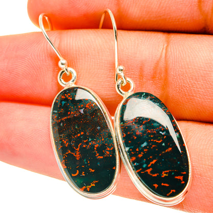 Bloodstone Earrings handcrafted by Ana Silver Co - EARR417606