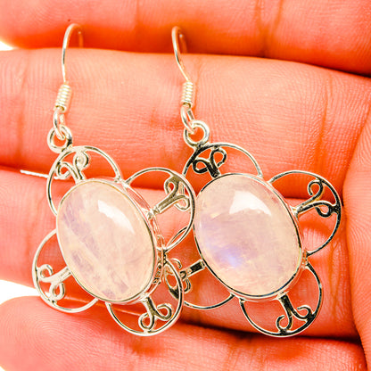 Rainbow Moonstone Earrings handcrafted by Ana Silver Co - EARR419272