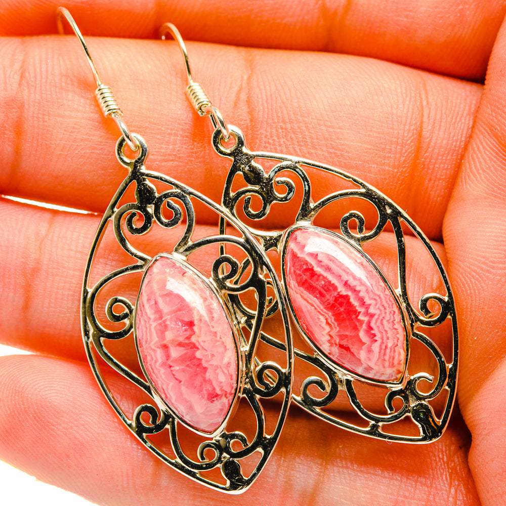 Rhodochrosite Earrings handcrafted by Ana Silver Co - EARR419287