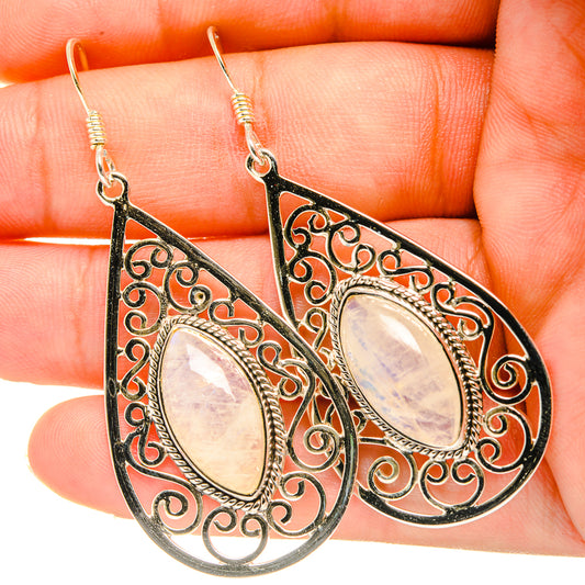 Rainbow Moonstone Earrings handcrafted by Ana Silver Co - EARR419295