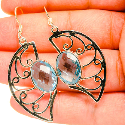 Blue Quartz Earrings handcrafted by Ana Silver Co - EARR419305