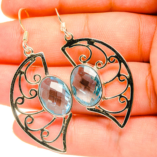 Blue Quartz Earrings handcrafted by Ana Silver Co - EARR419305