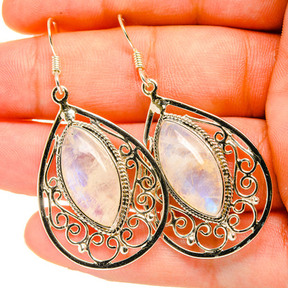 Rainbow Moonstone Earrings handcrafted by Ana Silver Co - EARR419306