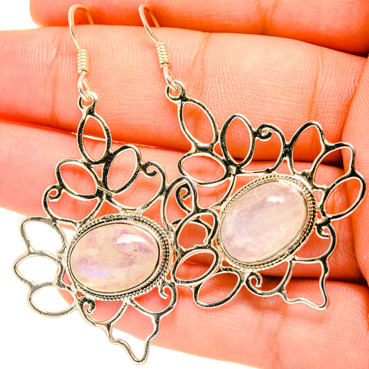 Rainbow Moonstone Earrings handcrafted by Ana Silver Co - EARR419307