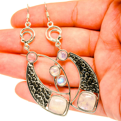 Rainbow Moonstone Earrings handcrafted by Ana Silver Co - EARR419311