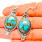 Blue Copper Composite Turquoise Earrings handcrafted by Ana Silver Co - EARR428335