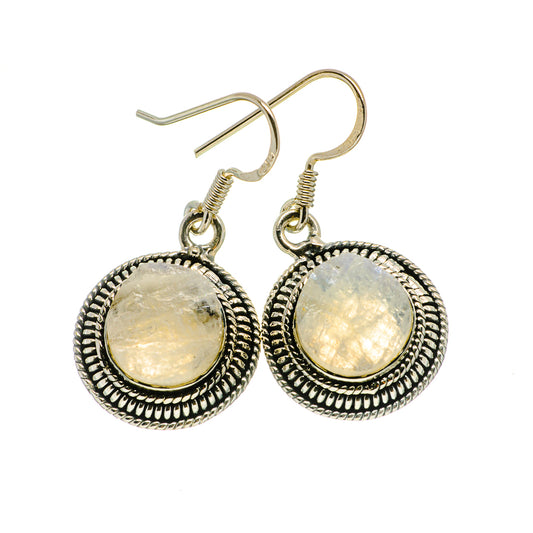 Rainbow Moonstone Earrings handcrafted by Ana Silver Co - EARR402716