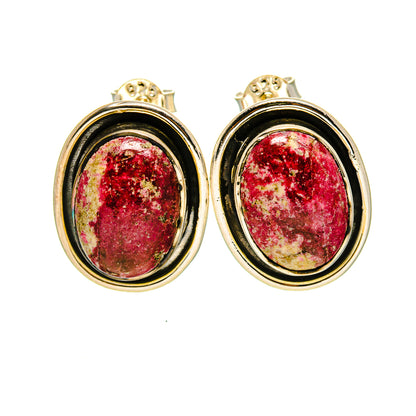 Thulite Earrings handcrafted by Ana Silver Co - EARR413726