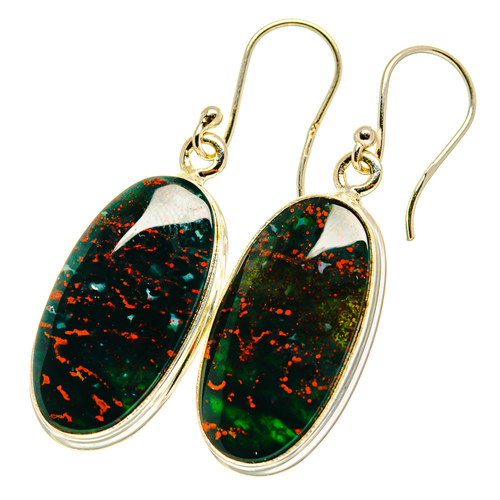 Bloodstone Earrings handcrafted by Ana Silver Co - EARR417606