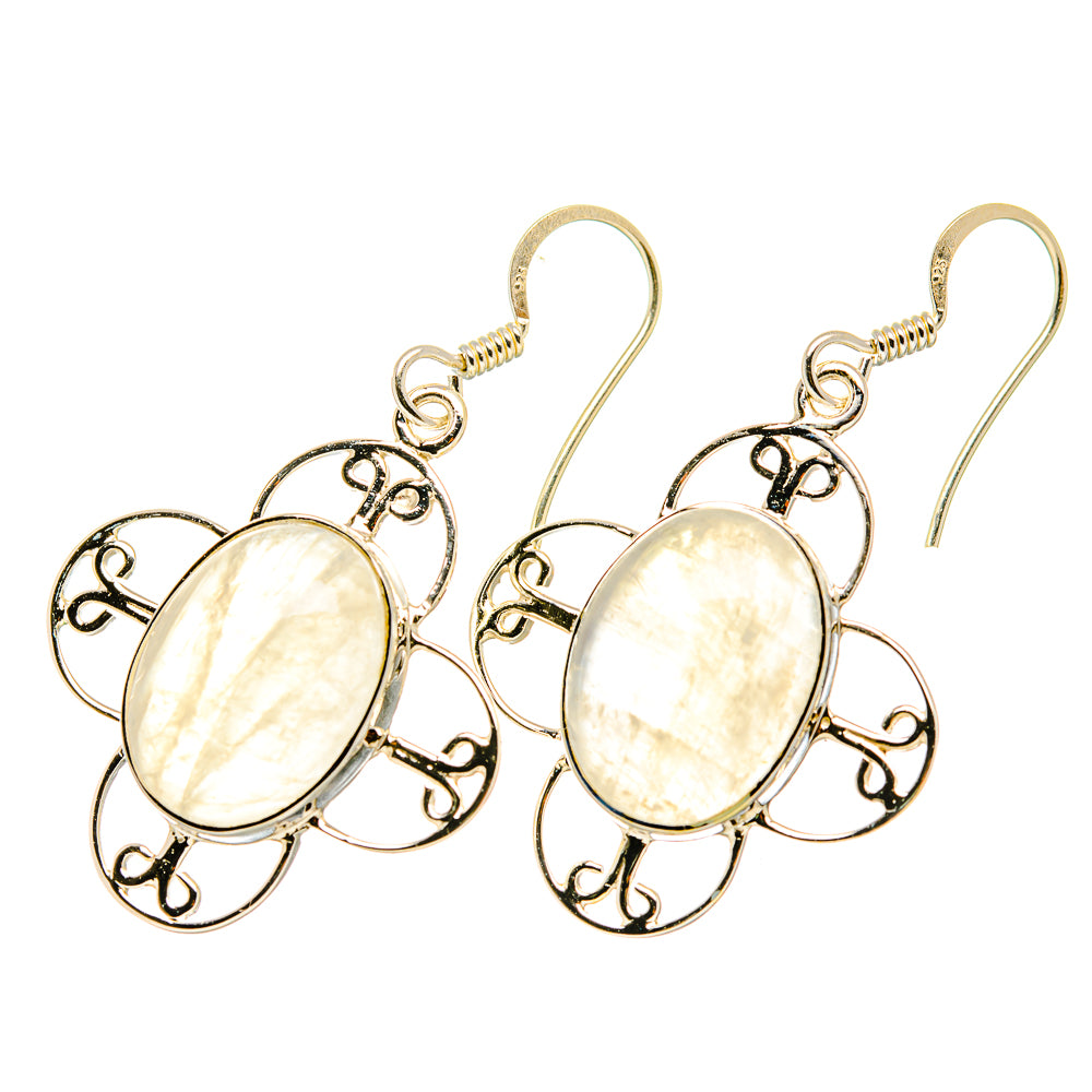 Rainbow Moonstone Earrings handcrafted by Ana Silver Co - EARR419272