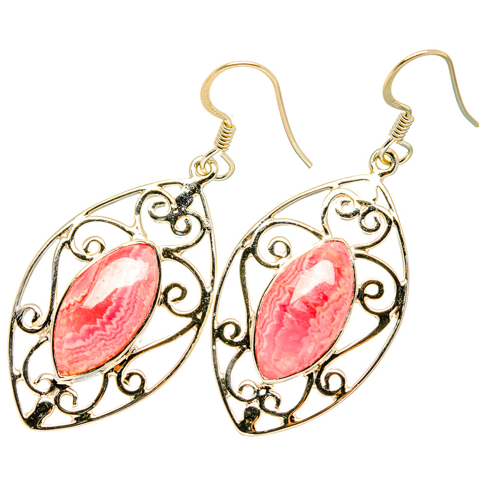 Rhodochrosite Earrings handcrafted by Ana Silver Co - EARR419287