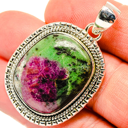 Ruby Zoisite Pendants handcrafted by Ana Silver Co - PD30435