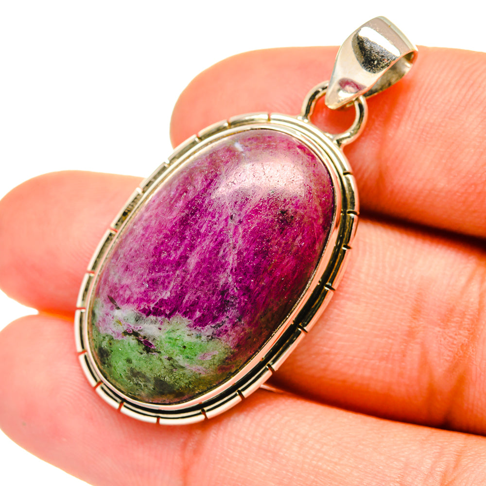 Ruby Zoisite Pendants handcrafted by Ana Silver Co - PD6215