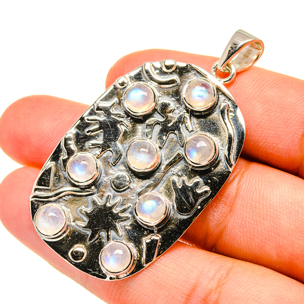 Rainbow Moonstone Pendants handcrafted by Ana Silver Co - PD7125