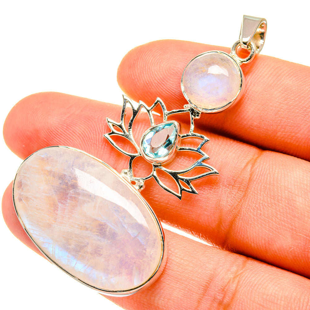 Rainbow Moonstone Pendants handcrafted by Ana Silver Co - PD7128