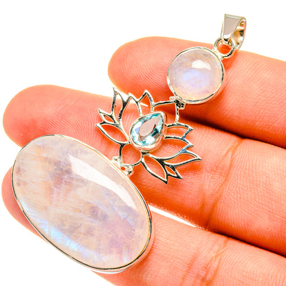 Rainbow Moonstone Pendants handcrafted by Ana Silver Co - PD7128