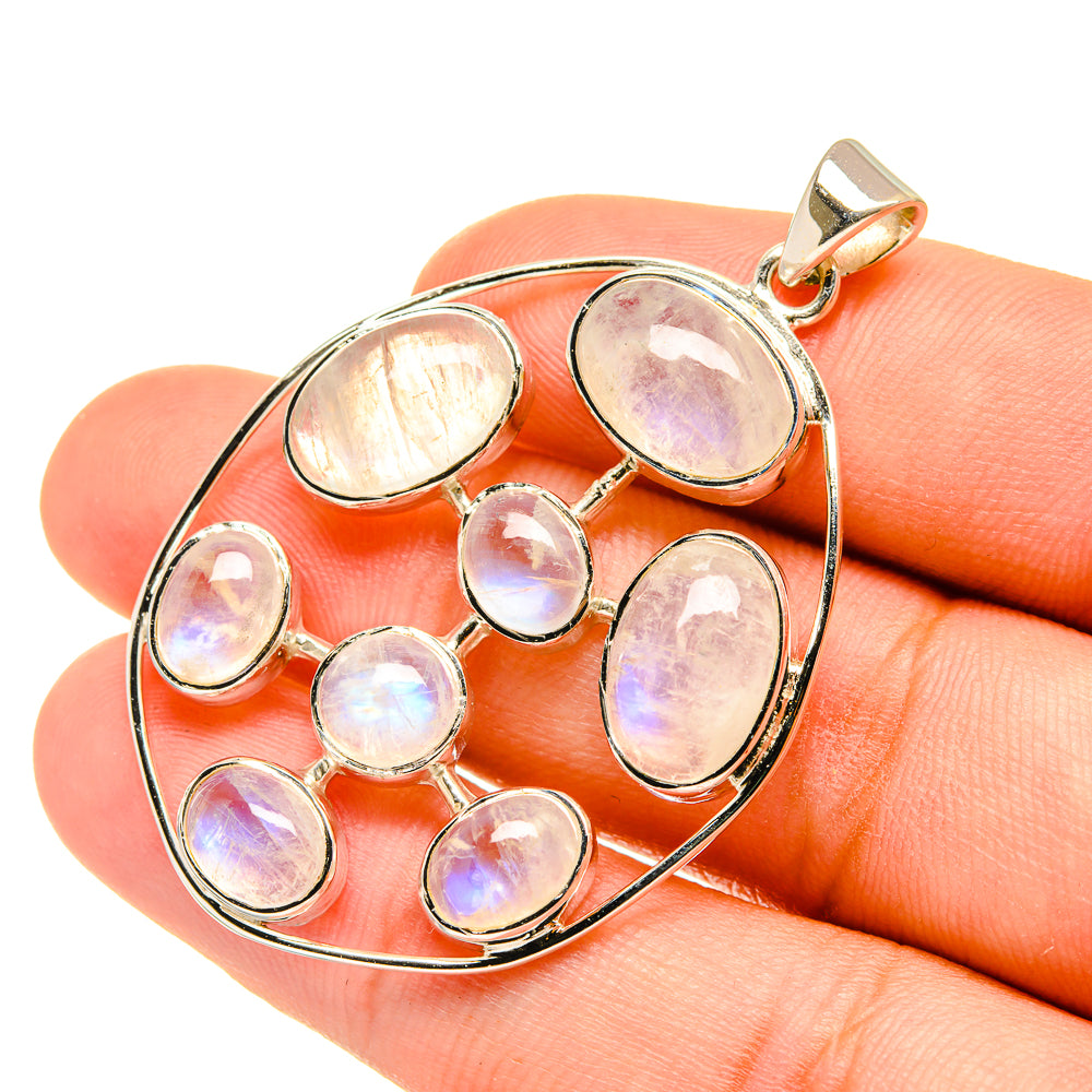 Rainbow Moonstone Pendants handcrafted by Ana Silver Co - PD7131